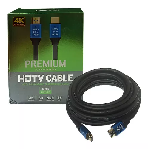 Cable HDMI 10 metros v1.4 cubierta de nylon Rojo y negro1080p 4K 3D