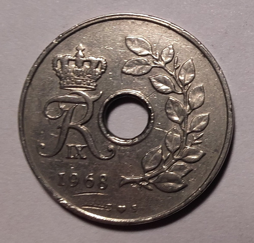 Dinamarca - Moneda 25 Ore - Año 1968