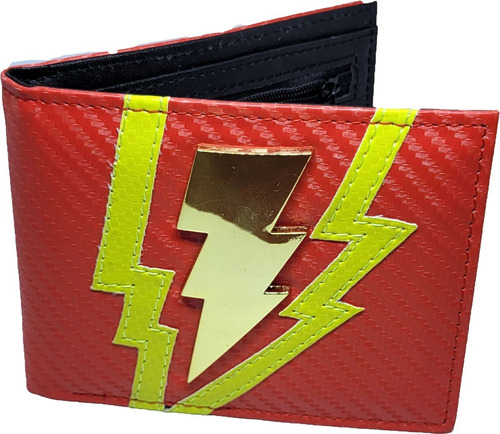 Billetera Shazam Dc Super Heroes Logo Metálico 