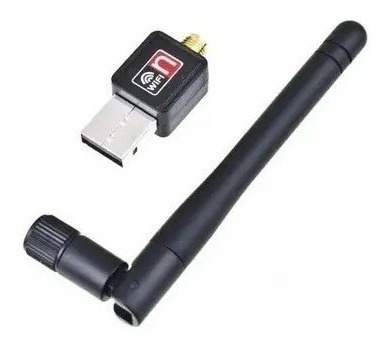 Adaptador Wifi Usb Antena 802.iin 802-1 Wireless Negro 24ghz