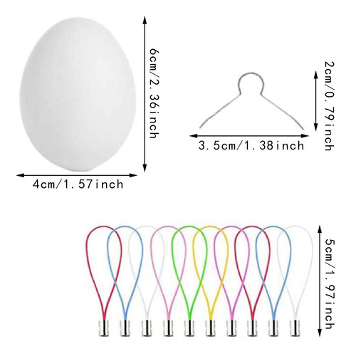 50x Suministros De Kit De Huevos De Pascua Sin Pintar Diy