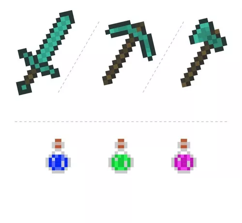 Kit Básico Minecraft (espada/picareta/machado)