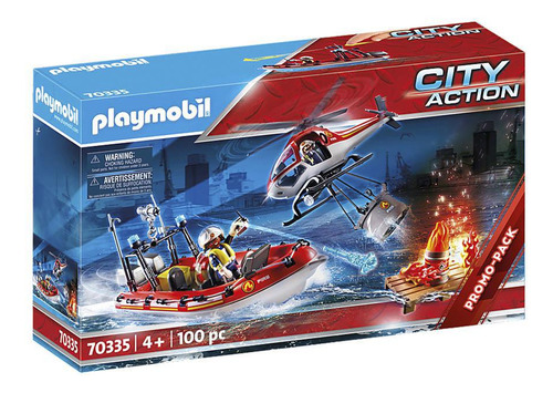 Playmobil Resgate Bombeiros Sunny 2531 - Helicóptero E Barco