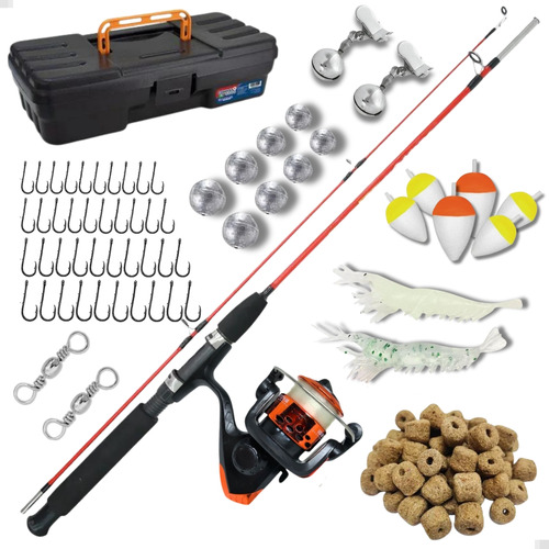 Kit Pesca Barato Completo Vara + Molinete Maleta Acessórios