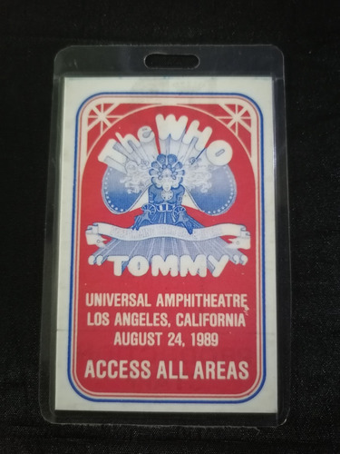 The Who Tommy Los Angeles 1989 Gafete Access All Areas Otto