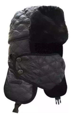 Gorro Ruso Con Tapa Boca De Lona Invierno  Aviador Unicolor