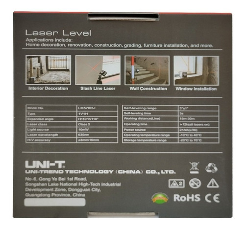 Nivel Láser Rojo 10mw Vertical/horizontal 30mt Lm570r-i Unit