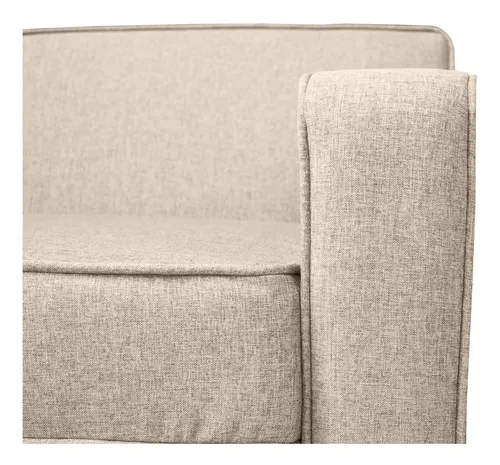 Sofá Lilén 3 Cuerpos Felpa Beige