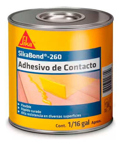 Sikabond 260 Adhesivo De Contacto Multiuso 1/16 Gal (236 Ml)