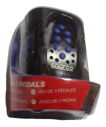 Pedales Standar Sparco Original Metalicos Negros Goma Azul