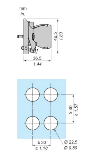 Schneider Zb4bvg4 Cuerpo Para Pulsador Iluminado Led Rojo Rojo