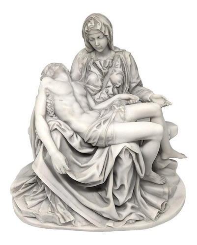 Imagem Pietá Nossa Senhora Em Mármore Maciço Cor Marfim Cor Branca