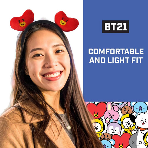 Diadema Bordada De Felpa 3d De Bt21 Line Friends