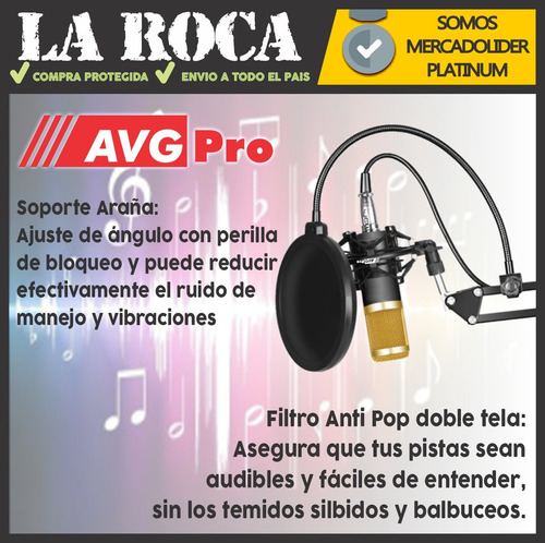 Kit Locucion Radio Mic Condenser Fuente Phantom Acc Cuotas