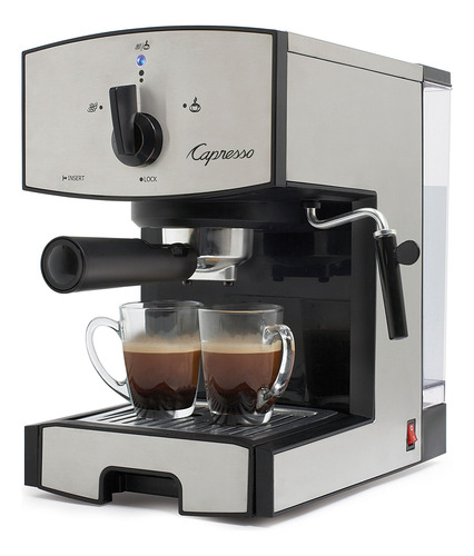 Máquina De Café Expreso Y Capuchino Acero Inoxidable Negra