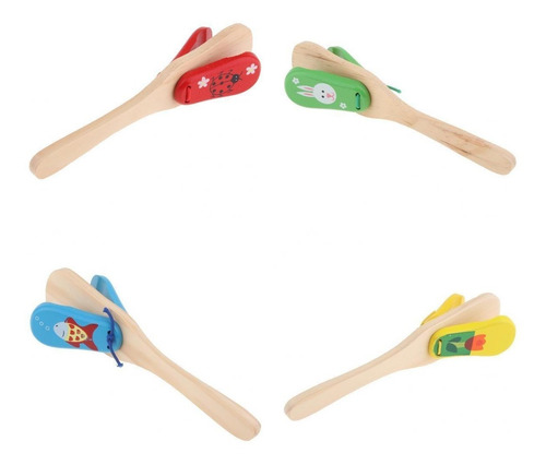 Imagen 6 de 6 de Castañuela Madera Instrumento Música Percusión