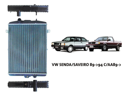 Radiador Vw Senda/saveiro 89 -  94 Con Aire