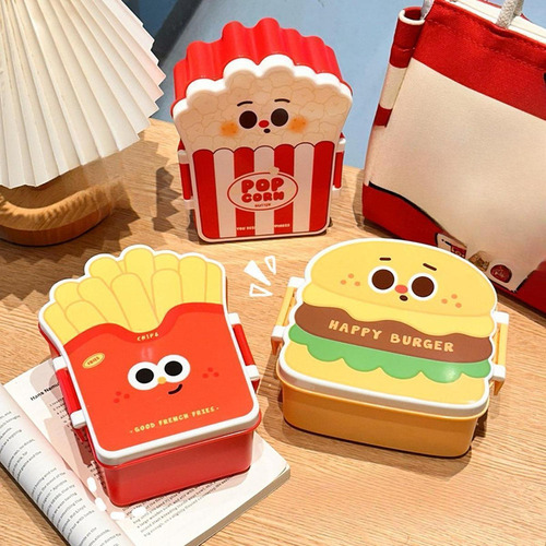 - Lunch Box Bento Caixa Com Tampa Compacta De Recipiente