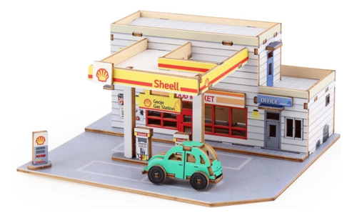 Kit De Rompecabezas De Madera 3d De Una Mini Estación De Ser