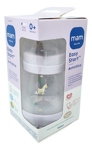 Mamadeira Mam Easy Start Rosa 160ml 0+ Meses Animais