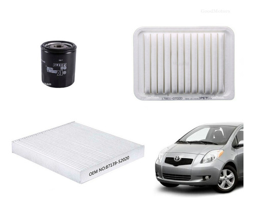 Kit Filtros Aceite/aire/polen Toyota Yaris 1.3 2006/2015