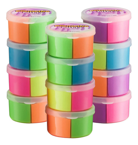 Neon Bouncing Putty (bulk Pack Of 12) Fluffy Diy Slime Bal