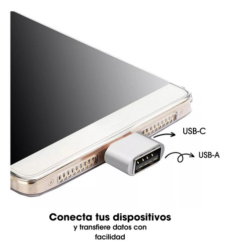 Kit 2 Adaptadores Otg Usb-c A Usb-a Multifuncional Plata