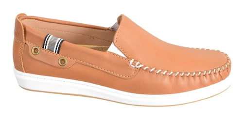 Mocasín Náutico Hombre Hopper 1929 Cuero Elástico Cosido