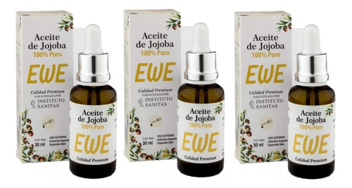 Ewe Aceite De Jojoba 100% Puro X 3 Unidades