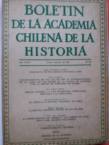 Libro:  Boletin De La Academia Chilena De La Historia N* 76