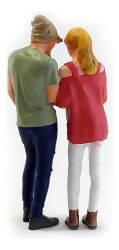 1:64 Personajes Pintados A Mano Figura De Pareja Rosa