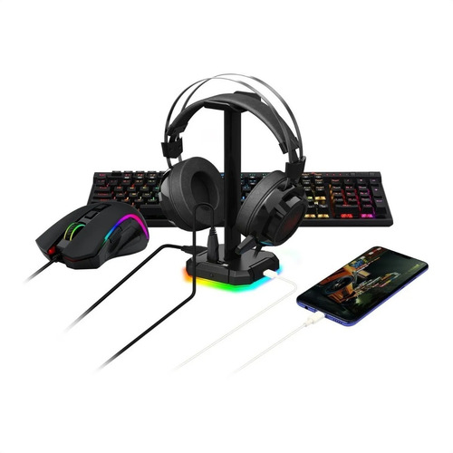Imagen 3 de 10 de Base Para Auricular Gamer Redragon Ha300 Specter Pro Rgb
