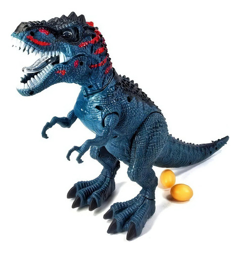Dinosaurio Camina Pone Huevos Proyecta Imagen 4d Ruge Luces Tiranosaurio Verde Oscuro