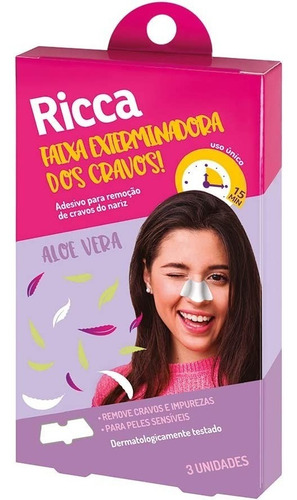 Fita Adesiva Para Retirar Cravos Do Nariz Com 3 Unidades Ricca