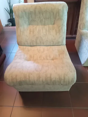 Sillon De Tela Tapizado Claro 4piezas Beige Floreado (Usado)