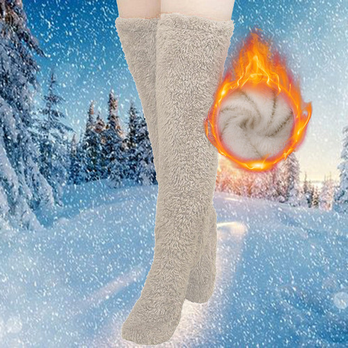 * A Calcetines De Felpa High Warmers, Suaves, For Mujer,