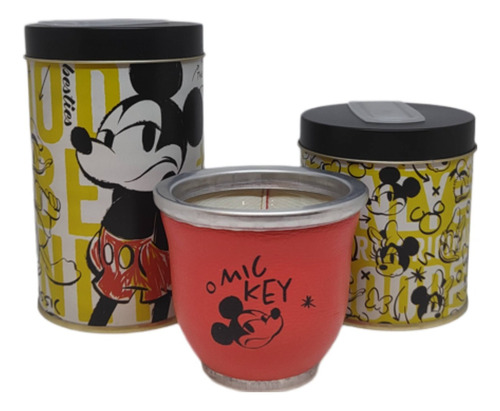 Set De Mate Deluxe Mickey Yerbera Azucarera Mate