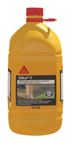 Sika 1 Aditivo Impermeabilizante Menor Porosidad Mortero 4kg