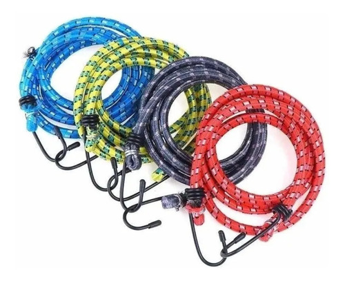 Cuerda Pulpo Elastico Equipaje Amarre Con Gancho 12x1.5 Mts