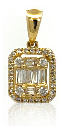 Pingente Quadrado Em Ouro 18k Com Diamantes 0,17ct