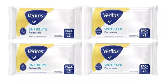 Pack X 12 Jabón Neutro De Glicerina Veritas 120g