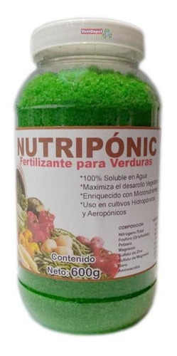 Solución Nutritiva En Acuaponía, Mxgni-003, 600g, 100% Solu