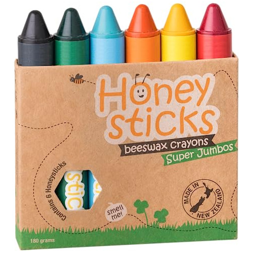 Honeysticks 100% Pura Cera De Abejas Lápices - (6 Pack, Long