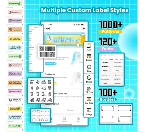 Label Maker Vretti Hp2 Portátil Bluetooth Con Múltiples Plan