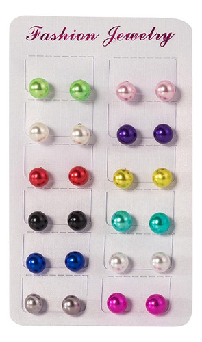 Paquete De 5-6 12 Pares De Aretes De Perlas Surtidas Aretes
