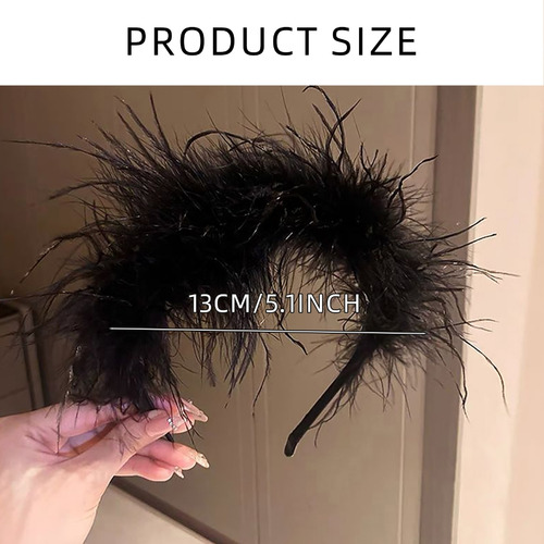 (bx) Diadema De Plumas, Gorra Suave Y Cómoda