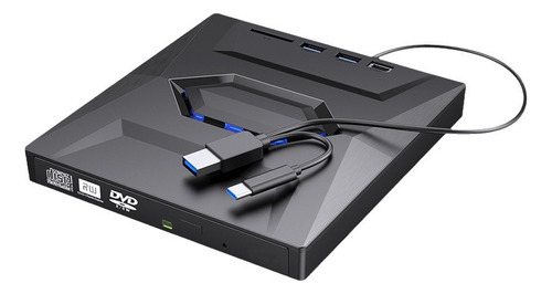 Grabador Dvd/cd Externo Lector Usb Type C Con Sd/tf Puerto