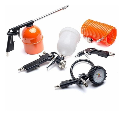 Imagen 2 de 6 de Compresor Aire Daewoo 50 Lts 2.5 Hp Master Line + Kit 5 Pzs