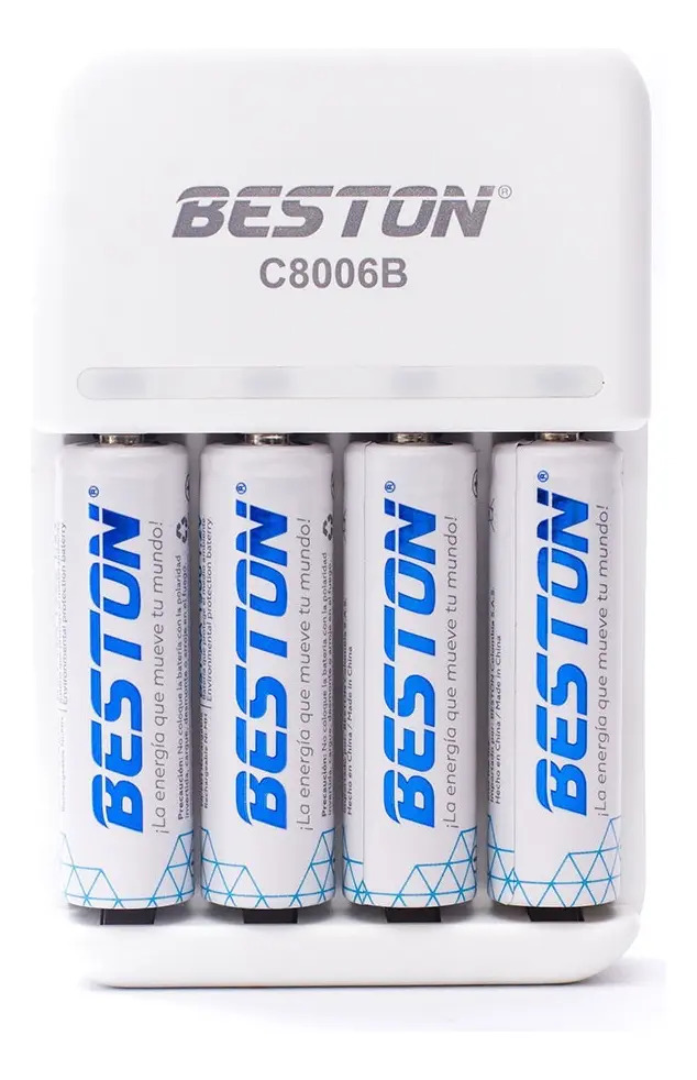 Cargador Beston BST-C8006B + 4 Pilas AA Recargables 1500mAh Ni-MH