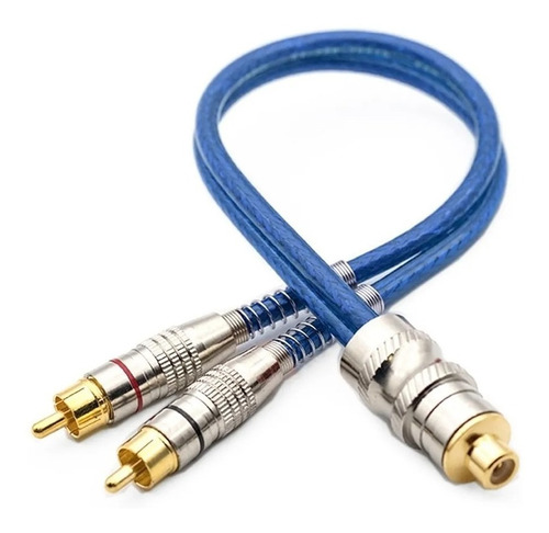 Cabo Rca Y Azul Corzus 2m 1f Duplo Blindado Conector Ouro